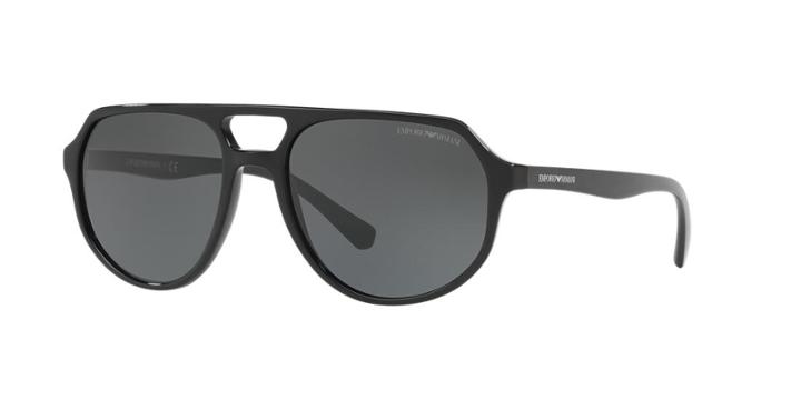Emporio Armani 57 Black Pilot Sunglasses - Ea4111