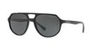Emporio Armani 57 Black Pilot Sunglasses - Ea4111