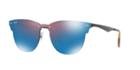 Ray-ban Blaze Clubmaster Flat Lens Purple Square Sunglasses - Rb3576n