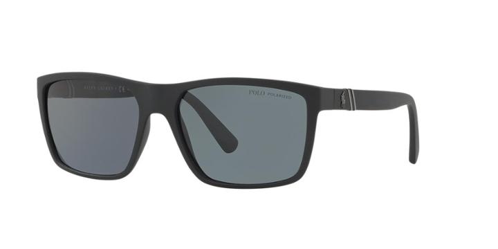 Polo Ralph Lauren 59 Black Matte Rectangle Sunglasses - Ph4133
