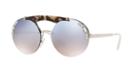 Prada Pr 52us 37 Silver Round Sunglasses