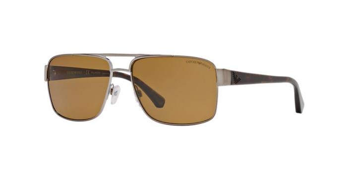 Emporio Armani Gunmetal Rectangle Sunglasses - Ea2002