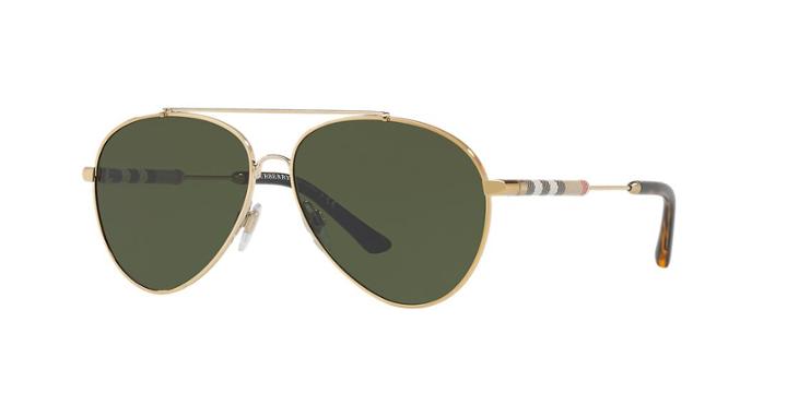 Burberry Be3092qf 60 Gold Pilot Sunglasses