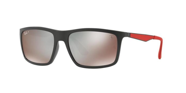 Ray-ban Rb4228m Scuderia Ferrari Black Matte Wrap Sunglasses