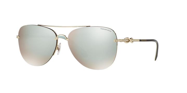 Tiffany &amp; Co. 59 Gold Aviator Sunglasses - Tf3054b
