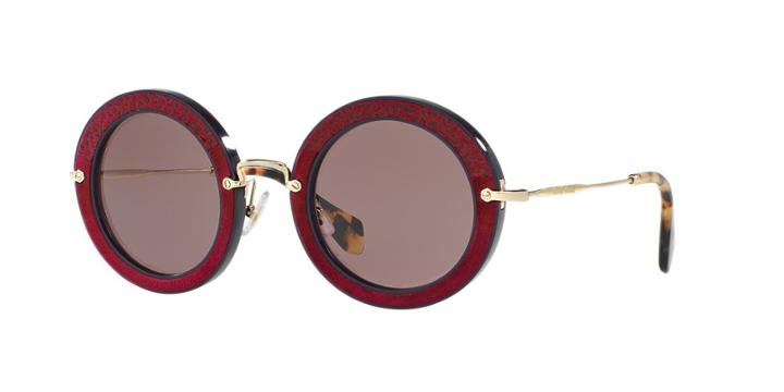 Miu Miu Mu 08rs 49 Purple Round Sunglasses