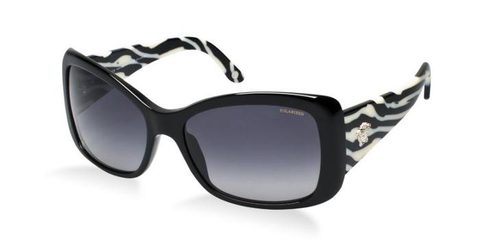 Versace Ve4215 Black Shiny Rectangle Sunglasses