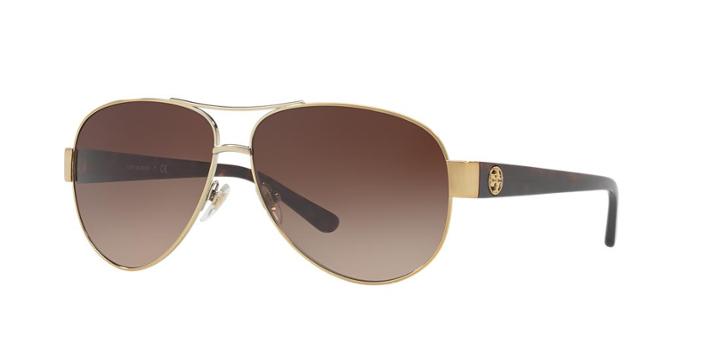 Tory Burch Gold Aviator Sunglasses - Ty6057