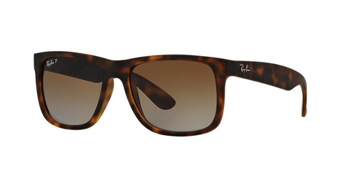 Ray-ban Justin Brown Rectangle Sunglasses - Rb4165 54