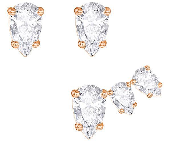 Swarovski Swarovski Attract Pear Pierced Earring Set, White White Rose Gold-plated