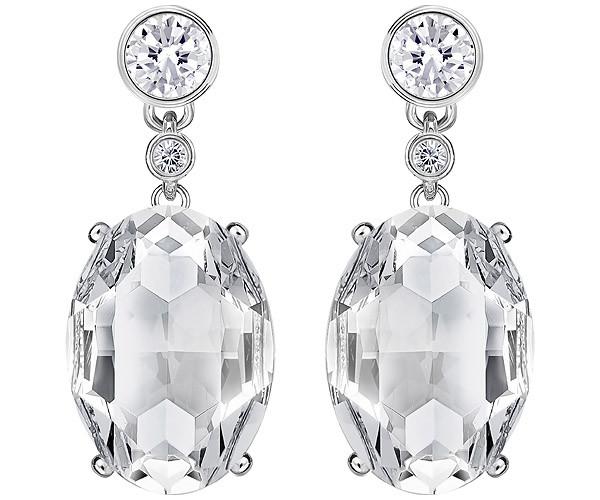 Swarovski Swarovski Vintage Pierced Earrings White Rhodium-plated