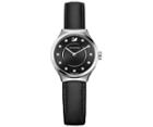 Swarovski Swarovski Dreamy Watch, Leather Strap, Black, Silver Tone White Stainless Steel