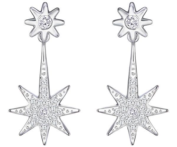 Swarovski Swarovski Fizzy Pierced Earring Jackets, White, Rhodium Plating White Rhodium-plated