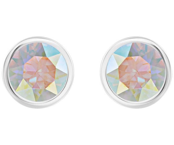 Swarovski Swarovski Solitaire Pierced Earrings Violet Rhodium-plated