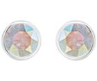 Swarovski Swarovski Solitaire Pierced Earrings Violet Rhodium-plated