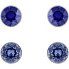 Swarovski Madyson Pierced Earring Set, Blue, Rhodium Plating