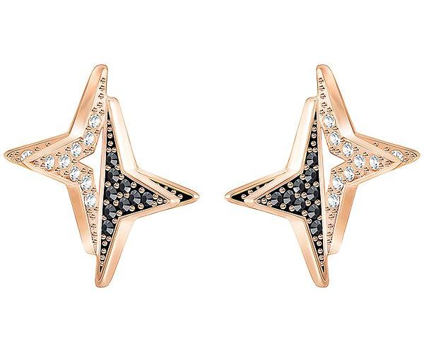 Swarovski Swarovski Halve Stud Pierced Earrings, Multi-colored, Rose Gold Plating Teal Rose Gold-plated