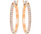 Swarovski Swarovski Fine Hoop Pierced Earrings, White, Rose Gold Plating White Rose Gold-plated