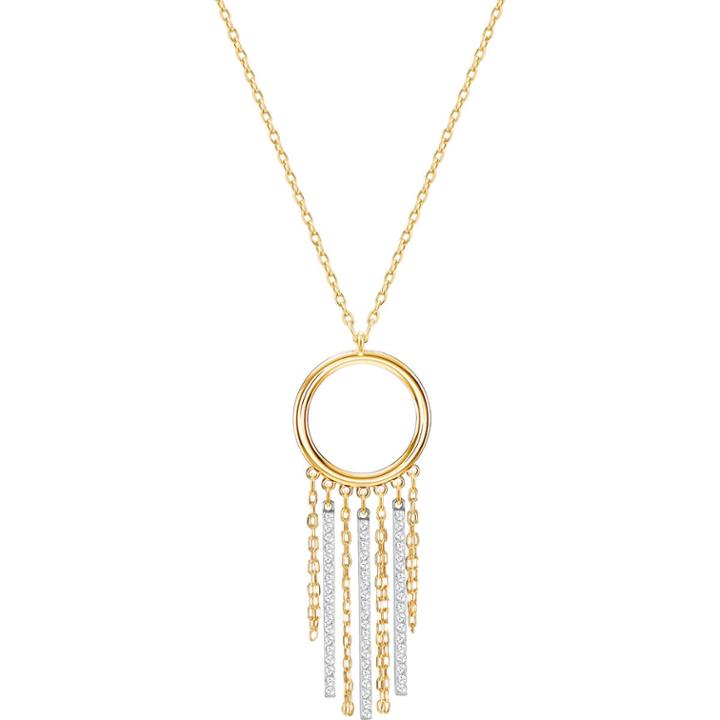 Swarovski Lyrebird Circle Necklace, White, Mixed Plating