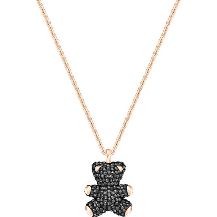 Swarovski Teddy 3d Pendant, Black, Rose Gold Plating