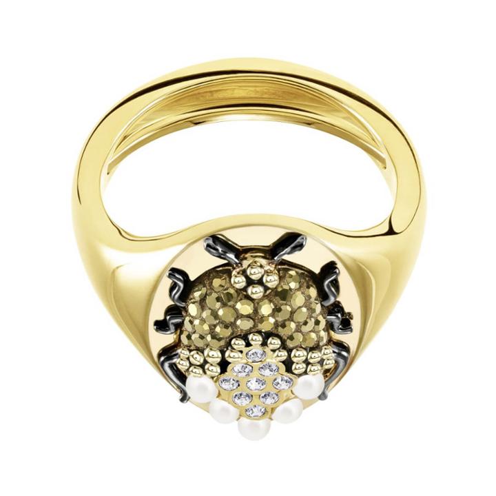 Swarovski Magnetic Signet Ring, Multi-colored, Mixed Plating