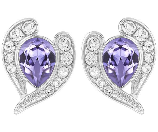 Swarovski Swarovski Chestnut Pierced Earrings Violet Rhodium-plated