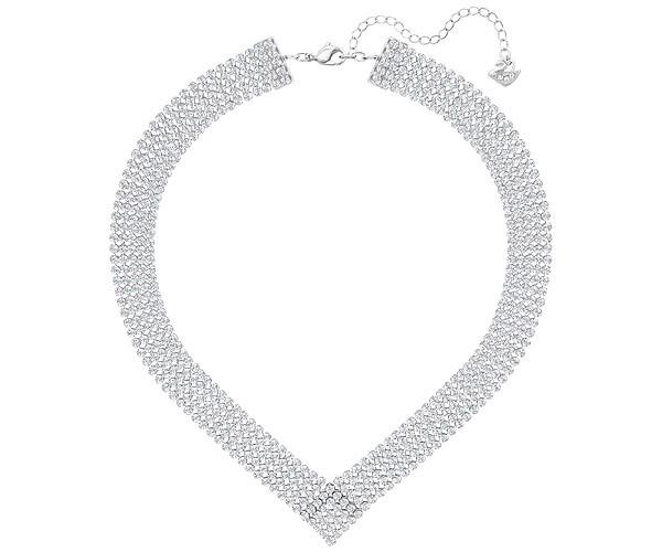 Swarovski Swarovski Fit V Necklace, White, Palladium Plating White Rhodium-plated