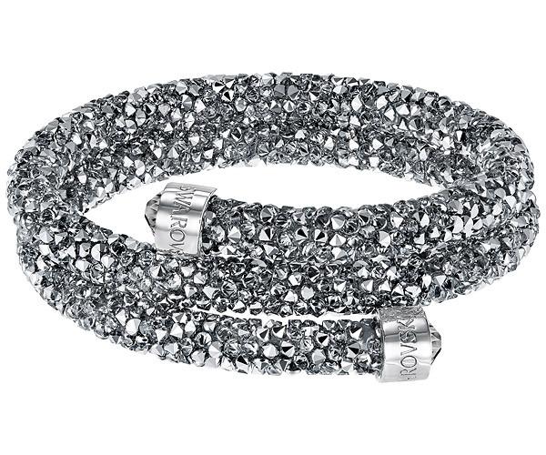 Swarovski Swarovski Crystaldust Double Bangle, Gray Gray Stainless Steel