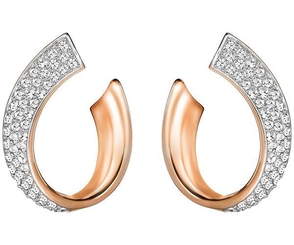 Swarovski Swarovski Exist Pierced Earrings, Small, White, Rose Gold Plating White Rose Gold-plated