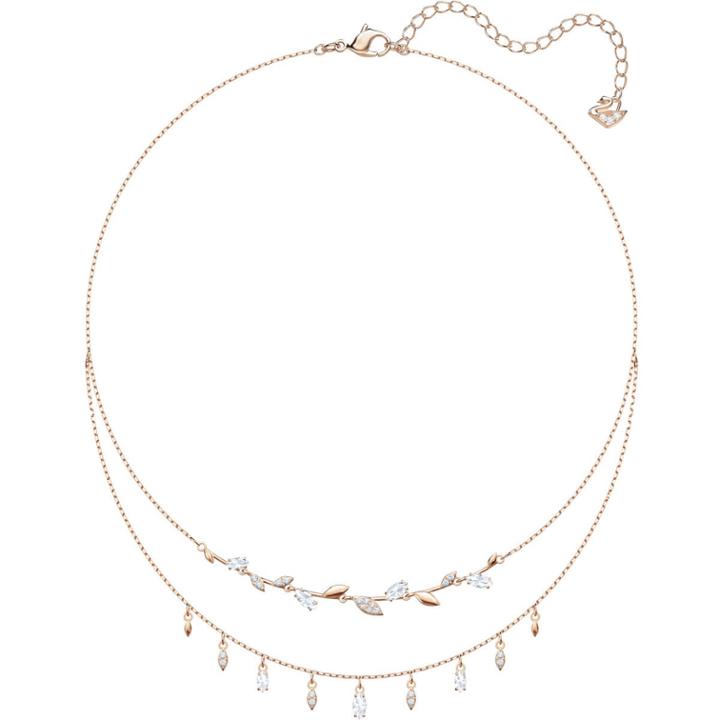 Swarovski Mayfly Necklace, White, Rose Gold Plating