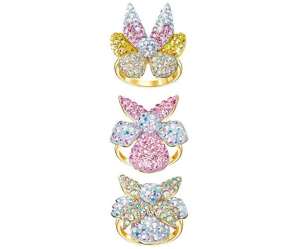 Swarovski Swarovski Light Orchid Ring, Multi-colored, Gold Plating Light Multi Gold-plated