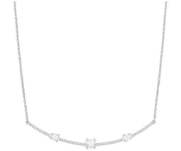 Swarovski Swarovski Gray Necklace, White, Rhodium Plating White Rhodium-plated