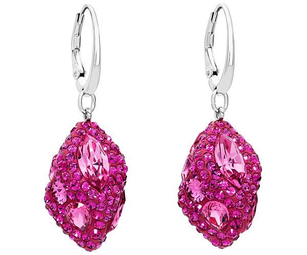 Swarovski Swarovski Moselle Drop Pierced Earrings, Palladium Plating Pink Rhodium-plated