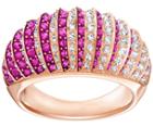 Swarovski Swarovski Luxury Domed Ring, Pink, Rose Gold Plating Pink Rose Gold-plated