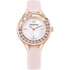 Swarovski Lovely Crystals Mini Watch, Leather Strap, Pink, Rose Gold Tone