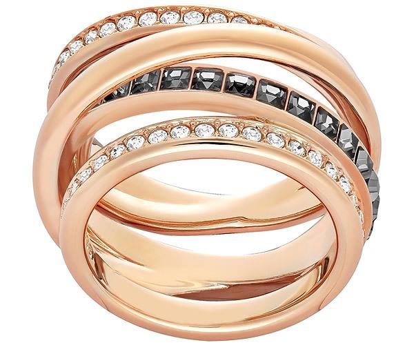 Swarovski Swarovski Dynamic Ring, Gray, Rose Gold Plating Gray Rose Gold-plated