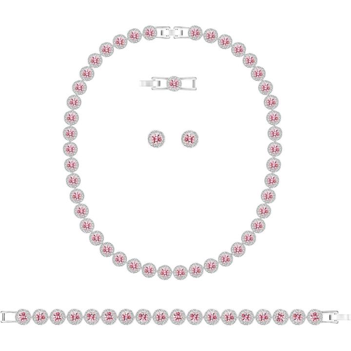 Swarovski Angelic All Around Set, Pink, Rhodium Plating
