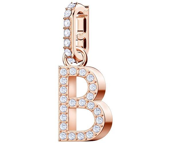 Swarovski Swarovski Swarovski Remix Collection Charm B, White, Rose Gold Plating White Rose Gold-plated