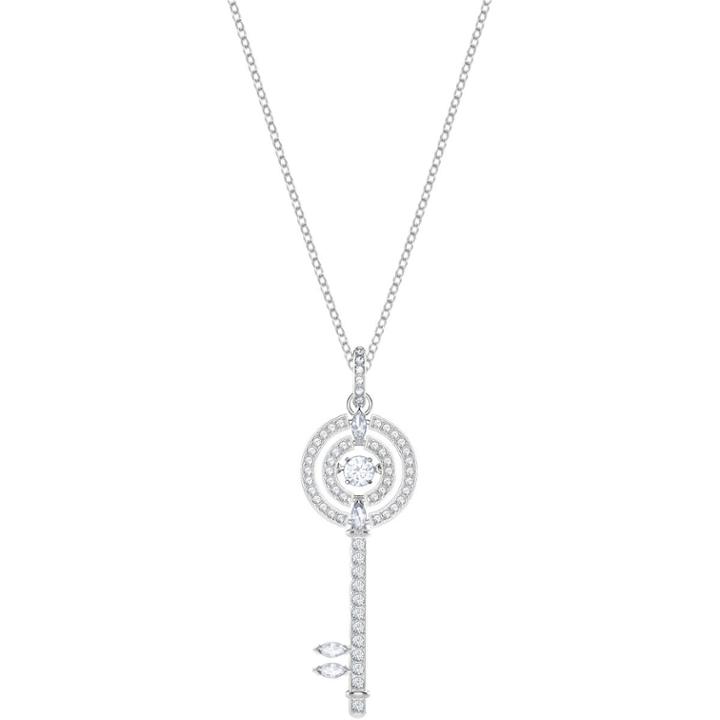 Swarovski Sparkling Dance Key Pendant, White, Rhodium Plating
