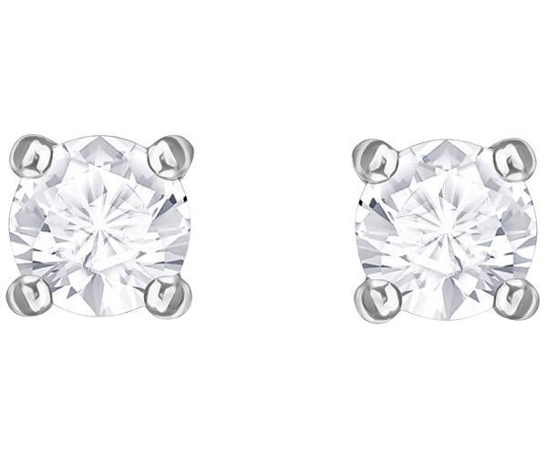 Swarovski Swarovski Attract Round Pierced Earrings, White, Rhodium Plating White Rhodium-plated