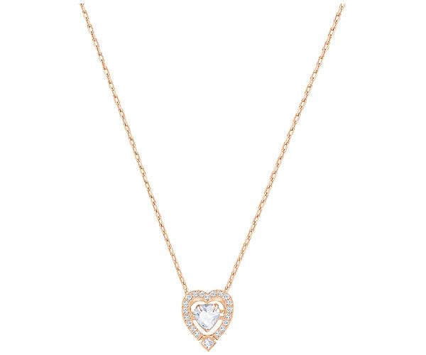 Swarovski Swarovski Sparkling Dance Heart Necklace, White White Rose Gold-plated