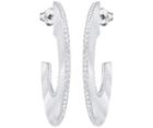 Swarovski Swarovski Gelane Hoop Pierced Earrings, White White Rhodium-plated