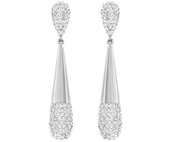 Swarovski Swarovski Cypress Pierced Earrings, Small, White, Rhodium Plating White Rhodium-plated