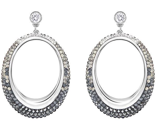 Swarovski Swarovski Enamel Pierced Earrings Dark Multi Rhodium-plated