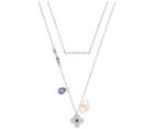 Swarovski Swarovski Glowing Clover Necklace Set, Multi-colored, Mixed Plating Dark Multi