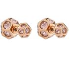 Swarovski Swarovski Atelier Swarovski By Ye Mingzi, Elements Of The Universe Double Stud Pierced Earrings Pink Rose Gold-plated