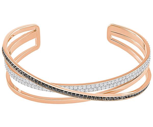 Swarovski Swarovski Hero Cuff, Gray, Rose Gold Plating Gray Rose Gold-plated