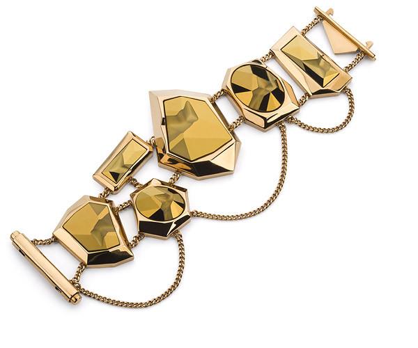 Swarovski Swarovski Atelier Swarovski For Jean Paul Gaultier, Reverse Large Bracelet Brown Gold-plated