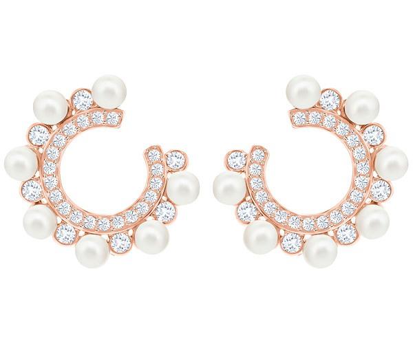 Swarovski Swarovski Major Pierced Earrings, White, Rose Gold Plating White Rose Gold-plated