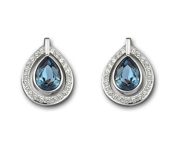 Swarovski Swarovski Mila Pierced Earrings Teal Rhodium-plated